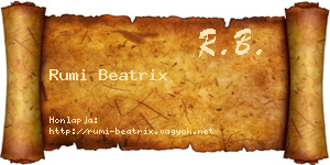 Rumi Beatrix névjegykártya